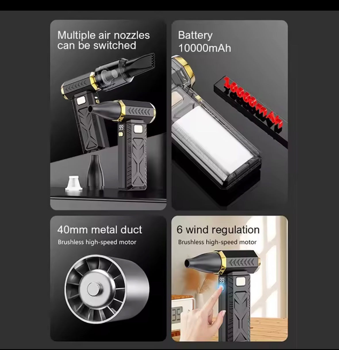 Portable Turbo Car Vacuum Cleaner